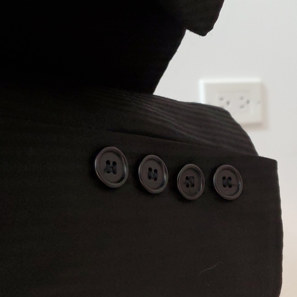 Trina Turk Los Angeles Palm Springs black pinstripe dressy cummerbund blazer - Picture 10 of 13